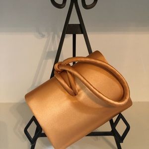 Valerie Stevens Pumpkin Orange Satin Clutch